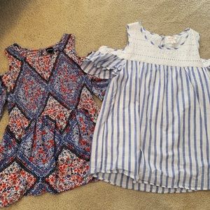 Girls Target Duo Off The Shoulder Shirts